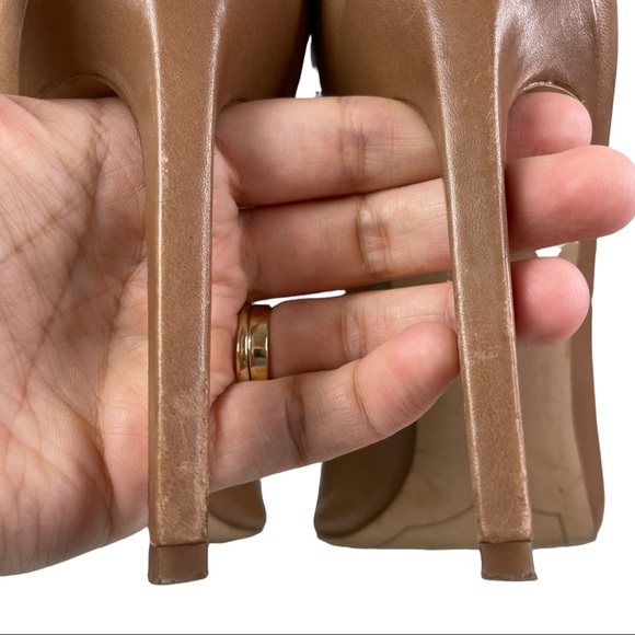 Sam Edelman Beige Pointed Toe Heel Soft Leather - Women’s Size 10 - 4 Inch Heel - Picture 10 of 11